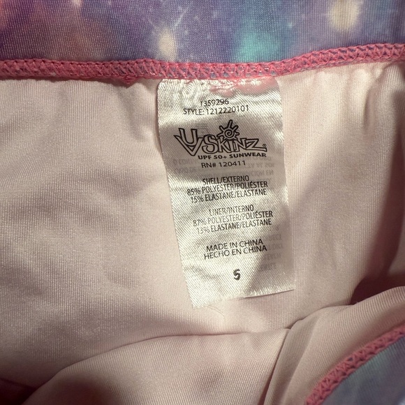UVSkinz Pink and Purple Rashguard Swim Set Girls 5T - Picture 2 of 5